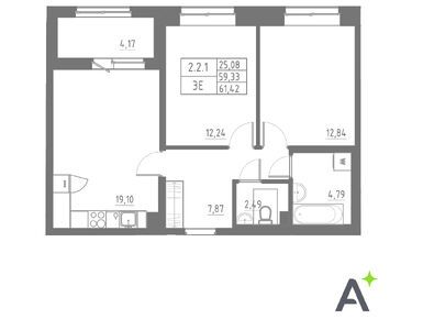 Планировки трехкомнатные в ЖК «Аквилон Солар»