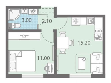 Планировки однокомнатные в ЖК «Ржевский парк»