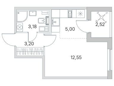 Студия 23.93 кв.м, ЖК «Любоград», 7 490 090 руб.