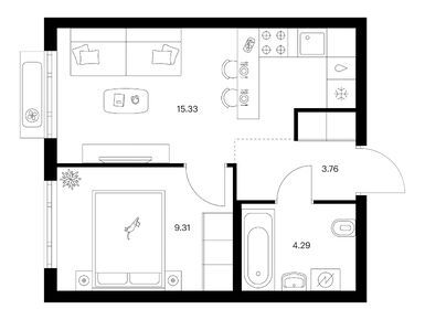 Планировки однокомнатные в Таллинский парк