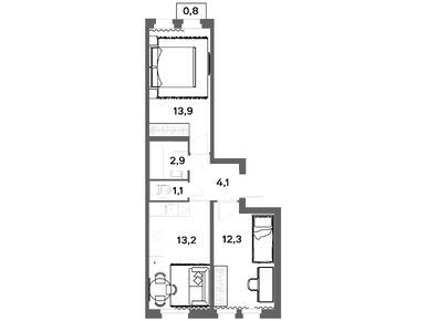 Планировки двухкомнатные в ЭкоКвартал NEGA (Нега)