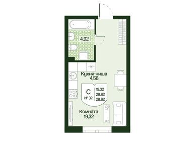 Планировки студии в ЖК «Охтинские высоты»