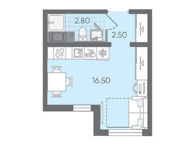 Планировки студии в ЖК «Цветной город»