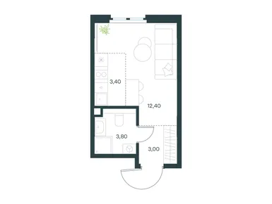 Студия 22.60 кв.м, Левел Мечникова, 8 190 831 руб.