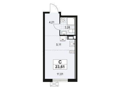 Планировки студии в ЖК «А101 Лаголово»