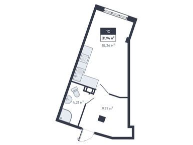 Студия 31.10 кв.м, ЖК «Ромашки», 3 732 000 руб.