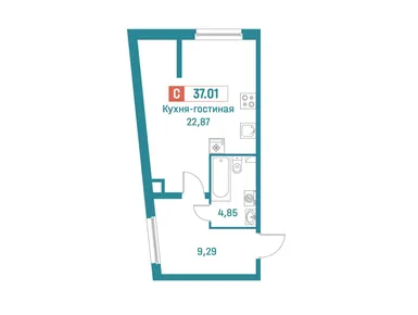 Студия 36.00 кв.м, ЖК «Графика», 7 948 800 руб.