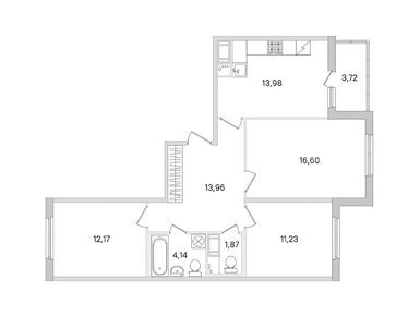 Планировки трехкомнатные в ЖК «Ясно.Янино»