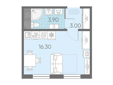 Студия 23.00 кв.м, ЖК «Ржевский парк», 4 570 100 руб.