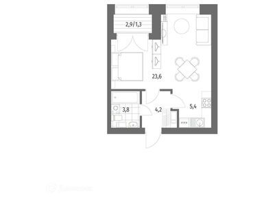 1-комнатная 38.50 кв.м, ЖК «Наука», 15 400 000 руб.