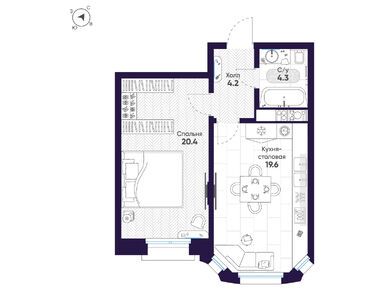 Планировки однокомнатные в ЖК «Мариинка Делюкс»
