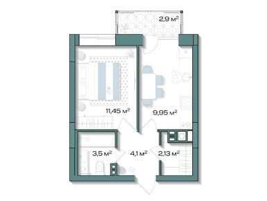 Планировки однокомнатные в Клубный дом «Аксиома. Возрождение»