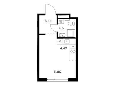 Студия 22.76 кв.м, ЖК GloraX Новоселье (Глоракс Новоселье), 4 169 999 руб.