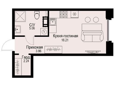 Студия 27.37 кв.м, ЖК «Айди Петроградская», 17 790 500 руб.