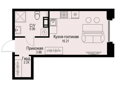 Студия 27.37 кв.м, ЖК «Айди Петроградская», 18 201 050 руб.