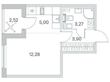 Студия 24.45 кв.м, ЖК «Любоград», 7 647 960 руб.