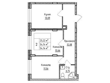 Планировки двухкомнатные в ЖК «Верево-Сити»
