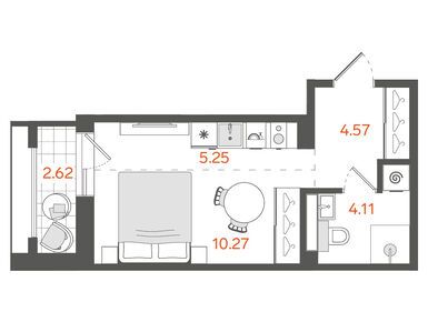 Студия 24.01 кв.м, ЖК «STAVNI Обводный» («Ставни Обводный»), 14 612 628 руб.