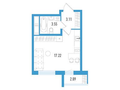 Студия 24.51 кв.м, ЖК «Южный форт», 6 176 520 руб.