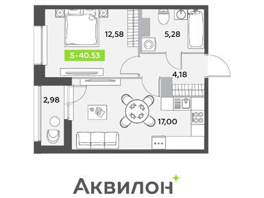 Планировки двухкомнатные в ЖК «Аквилон Leaves»