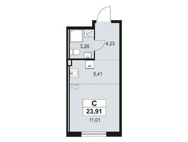 Планировки студии в ЖК «А101 Лаголово»