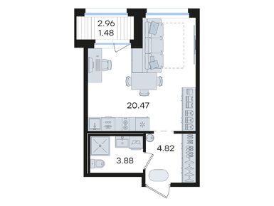 Студия 30.65 кв.м, ЖК «Глоракс Парголово», 5 939 999 руб.