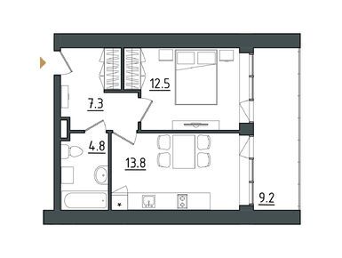 Планировки 1-к. апартаменты в «Морская Ривьера»