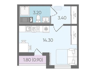 Студия 21.90 кв.м, ЖК «Цветной город», 4 791 194 руб.