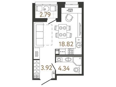 Студия 27.08 кв.м, ЖК Ultra City 3.0 (Ультра Сити 3.0), 7 490 840 руб.