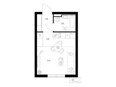 Студия 23.80 кв.м, Янинский лес, 4 207 840 руб.