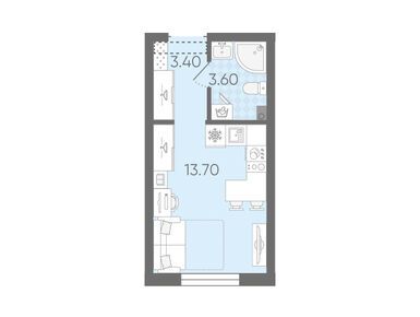 Планировки студии в ЖК «Ручьи»