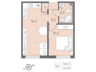 Планировки однокомнатные в ЖК «Октябрьская набережная»