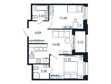 Планировки трехкомнатные в ЖК «Полис Новоселье»