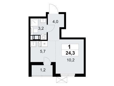 Студия 24.30 кв.м, ЖК «А101 Лаголово», 5 073 336 руб.