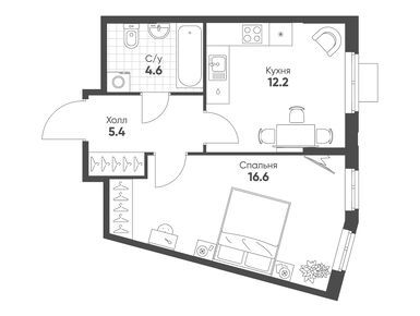 Планировки однокомнатные в ЖК «Ягодное Река Парк»