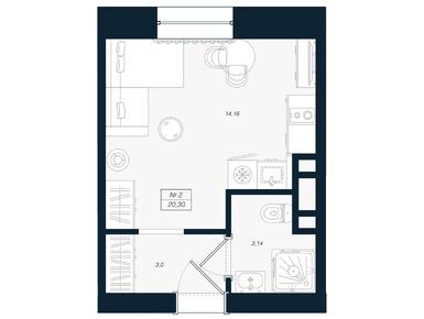 Планировки студии в ЖК «Феникс Рощино»