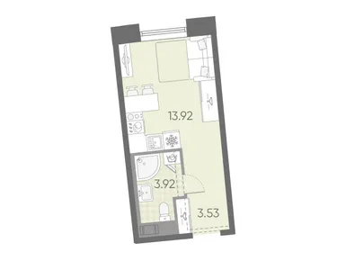 Студия 21.37 кв.м, ЖК «Бульвар Грина», 10 135 791 руб.