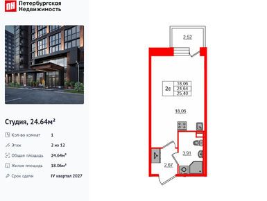 Студия 24.64 кв.м, ЖК «Сэтл ЛОФТ», 8 550 179 руб.