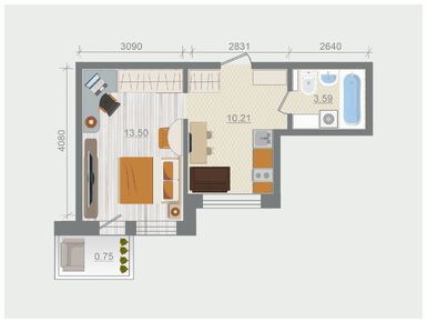 Планировки однокомнатные в ЖК «Эко-квартал Гармония»