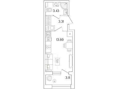 Планировки студии в ЖК «Аурум»