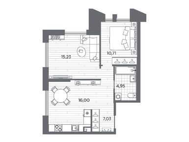 Планировки двухкомнатные в ЖК «Галерная гавань»