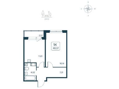 Планировки однокомнатные в ЖК «Расцветай в Янино»