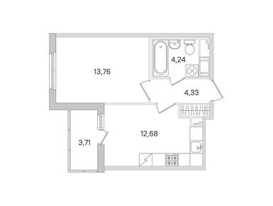 Планировки однокомнатные в ЖК «Ясно.Янино»