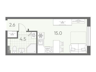 Планировки студии в ЖК «Пулково Лейк»