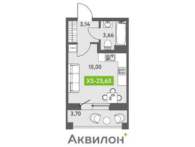 Студия 24.10 кв.м, ЖК «Аквилон Zalive», 7 958 218 руб.