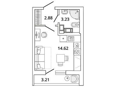 Студия 22.80 кв.м, ЖК Master Place (Мастер Плейс), 7 422 838 руб.