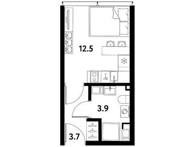Планировки 1-к. апартаменты в МФК «МОСКО»