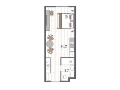 Студия 29.90 кв.м, Moskovsky Avenir (Московский Авенир), 8 991 000 руб.