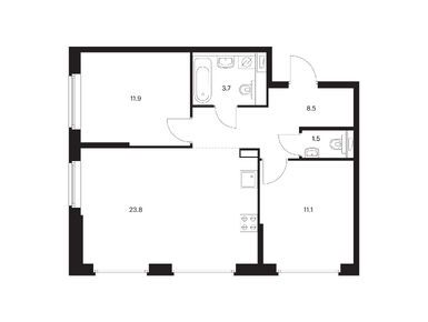 Планировки двухкомнатные в Кантемировская 11