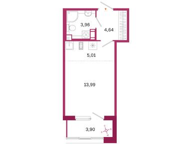 Студия 27.60 кв.м, ЖК «Дом на Курской», 12 473 682 руб.